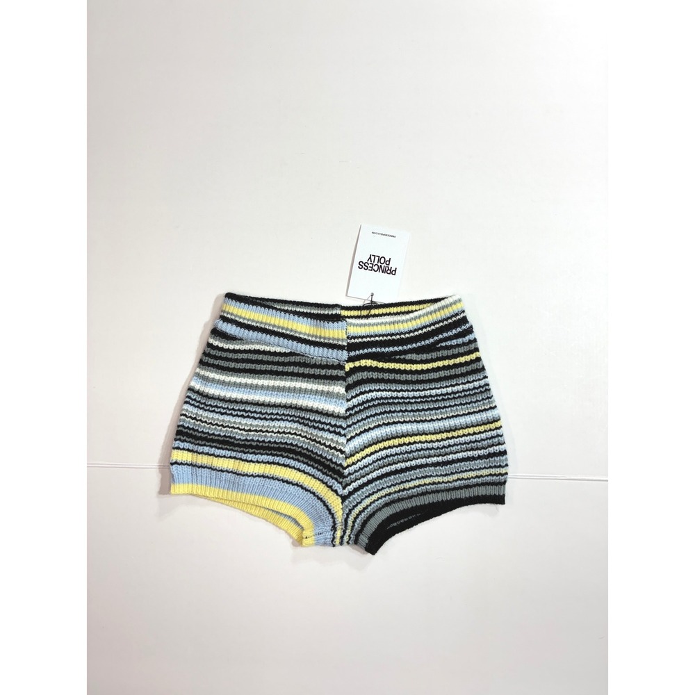 Princess Polly Alarik Knit Shorts Women XS/S Blue Multi Striped Casual Summer